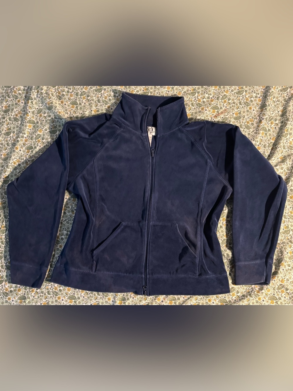 Women's Navy Full-Zip VelvetyJacket